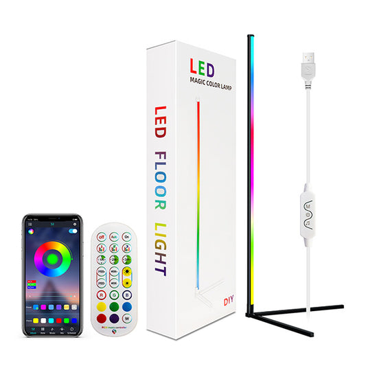 OPHAMAX Smart RGB Corner Floor Lamp Music Sync Modern 16M Colors