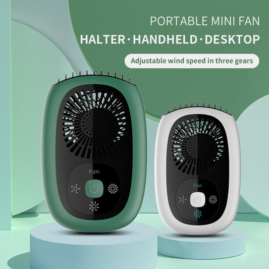 OPHAMAX Portable Mini Fan for Neckhang Handled and Desktop