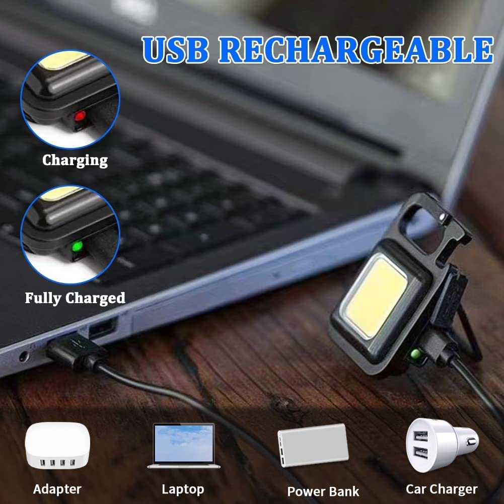 OPHAMAX Flash Torch Search Light Led Cob Rechargeable Keychain Light