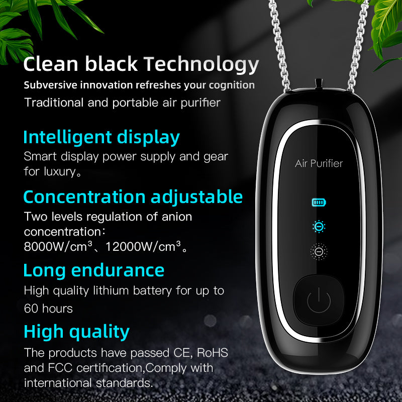 OPHAMAX Necklace Air Purifier Portable Negative Ion Personal PM2.5 Remover Air Purifier