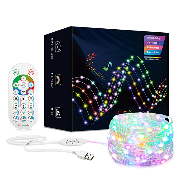 OPHAMAX Color Changing Fairy String Lights - 66 ft 200LED USB Silver Wire Lights with Remote and Timer, Starry Fairy Lights