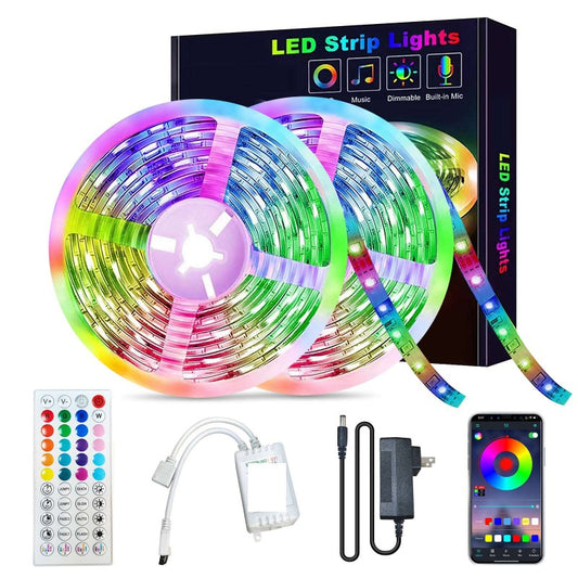 65.6ft Led Strip Lights, Ultra Long RGB 5050 Color Changing LED Light Strips Kit with 44 Keys Ir Remote Led Lights for Bedroom, Kitchen, Home Decoration