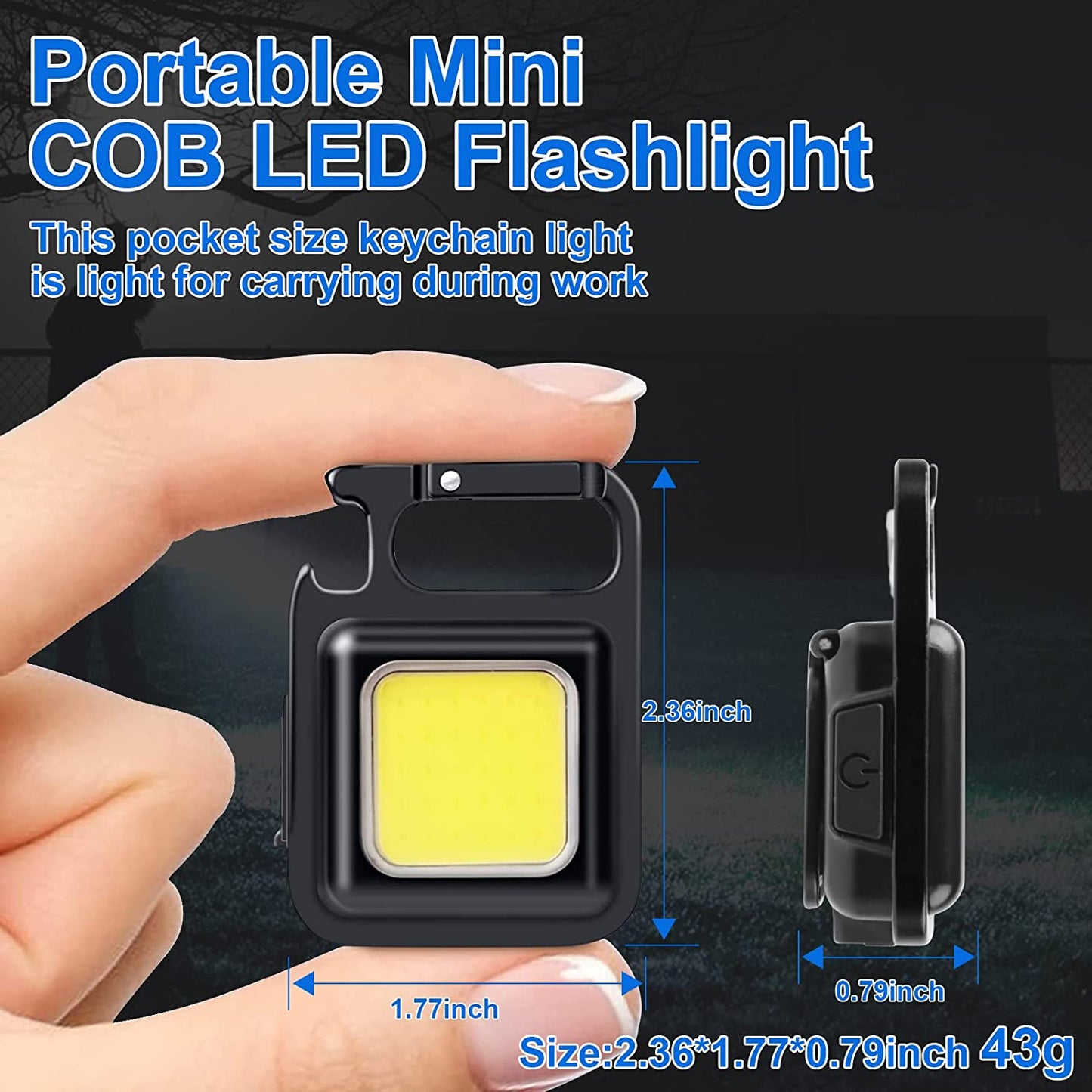OPHAMAX Flash Torch Search Light Led Cob Rechargeable Keychain Light