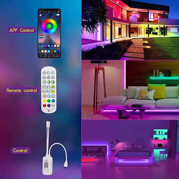 Led Strip Lights, 5V RGB Smart LED Strip Lights, APP & Remote Control, 16 Million Colors, 213 Dynamic Modes, USB Powered Flexible Light Strip for Room, TV, PC Gaming Decoration