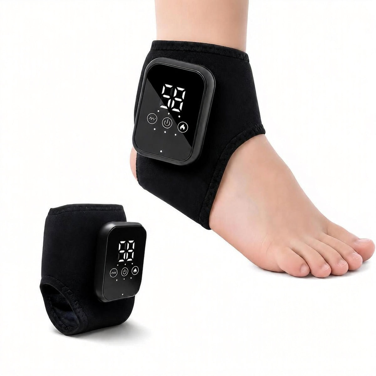 Cordless Foot Massager, Heat & Vibration, Foot & Ankle Wrap, 2-Pack 3 heat levels, 3 vibration intensities, 15-minute timer, cordless, 2000mAh rechargeable battery for foot and ankle