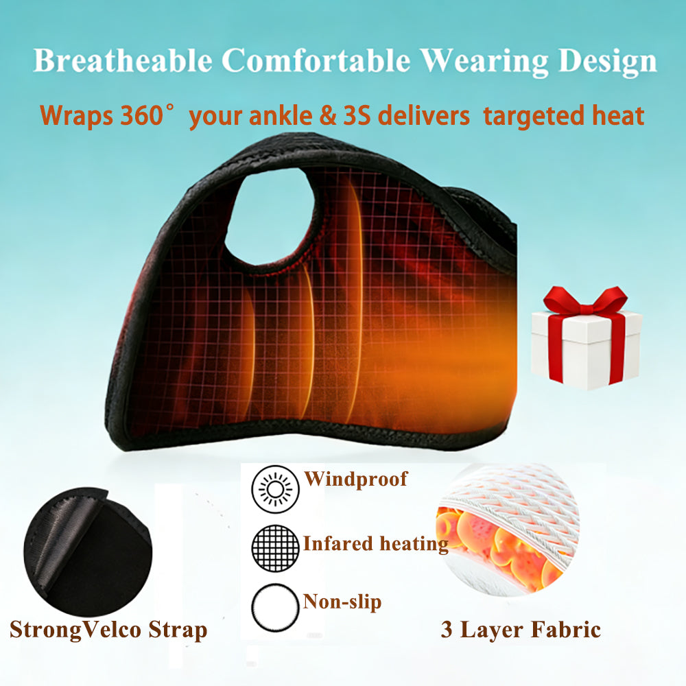 Cordless Foot Massager, Heat & Vibration, Foot & Ankle Wrap, 2-Pack 3 heat levels, 3 vibration intensities, 15-minute timer, cordless, 2000mAh rechargeable battery for foot and ankle