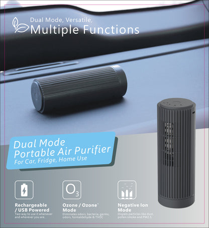 OPHAMAX Dual Mode Mini Ozone Ionic Portable Car Air purifier